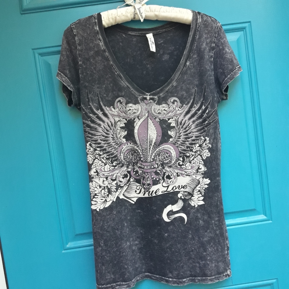 Grunge Biker Tshirt Metal Grommets Reverse Tie Die - Picture 5 of 17